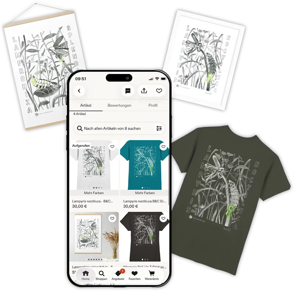 LoNa Arts Produkte Mockup